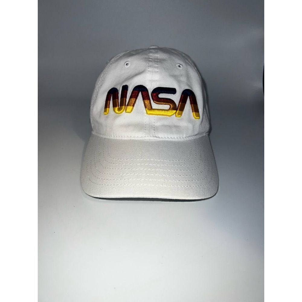 NASA mad engine worm logo embroidered white hat